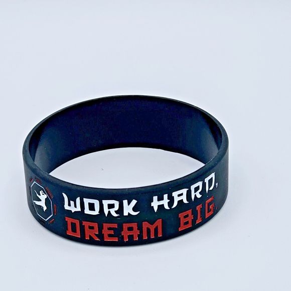 Martial Arts Bracelet Wrist Band Motivational Inspiration Black Silicone Rubber - Picture 5 of 9
